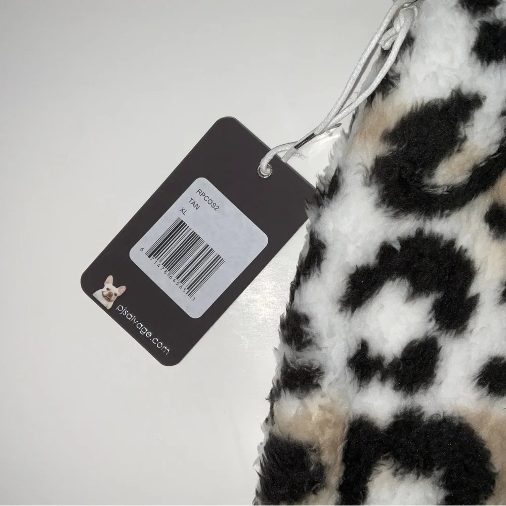 NWT Women P.J. Salvage Fluffy Faux Fur Fleece Leopard Pajama Sleeping‎ Shorts XL